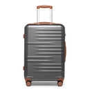 British Traveller Lightweight PC Hard Shell Cabin Suitcase with 4 Spinner Wheels&3-Digit Combination Lock Carry-On Hand Luggage