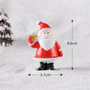 Christmas Figurines Miniatures Santa Claus Snowman Elk Ornaments for Home Merry Christmas Decoration Party Resin Craft New Year