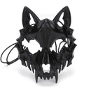 Halloween Mask Half-face Mask Cos Dragon God Fierce Tiger Night Fork Tengu Man Wolf Mask Performance Skull Masks