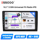 ESSGOO 7"/9"/10“ 2 DIN Android 14 4+64G Car Stereo Carplay Android Auto GPS SAT Navi Bluetooth FM RDS Radio WIFI Touchscreen