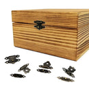 12 Stück Antik Messing Bronze Dekorative Mini Kleine Schmuckschatulle Geschenk Wein Box Holzkoffer Überfalle Riegel Verschluss mit Schraube 19x30mm