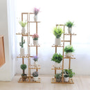 Bamboo Corner Tall Plant Stand Rack Multiple Flower Holder Shelf Indoor Outdoor