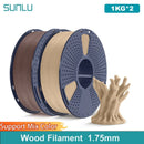 SUNLU 2KG Multiple Wood Filament Wood Texture PLA 3D Printer Filament 1.75MM 1kg/Spool Filament Fit Most FDM 3D Printers