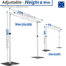 3X6M Double Crossbar Pipe&Drape Backdrop Stand Applicable To Centers for Wedding Curtain Decoration Portable Aluminum Pipe Kit