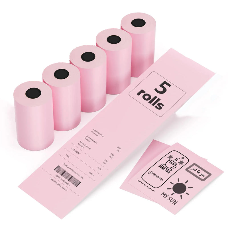 10Rolls Cash Registers Papers Pink Thermal Papers BPA Free Fits All 58mm Mini POS Printers Square Terminal Credit Card Machines