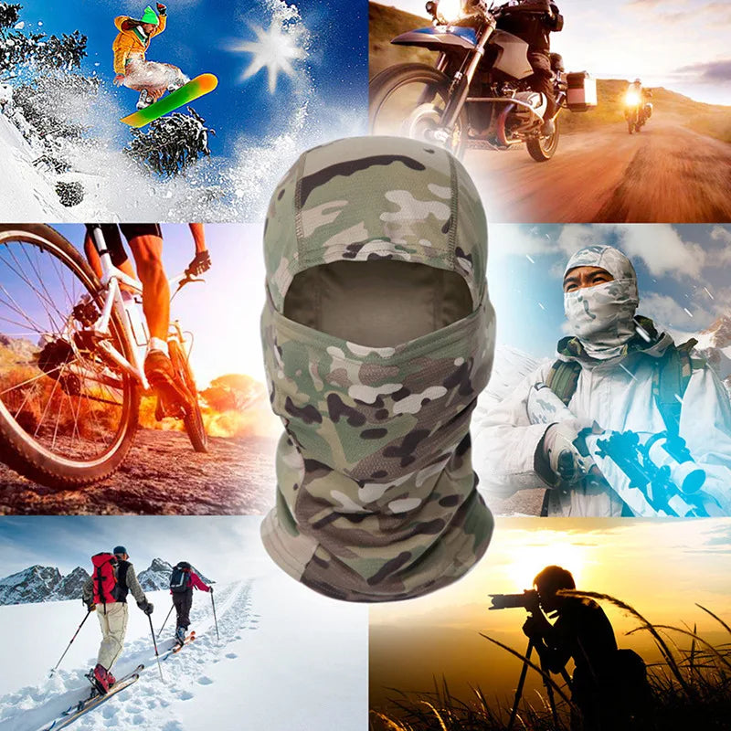 Balaclava Full Face Mask CS Wargame  Hunting Cycling Sports Helmet Liner  Multicam CP Scarf#