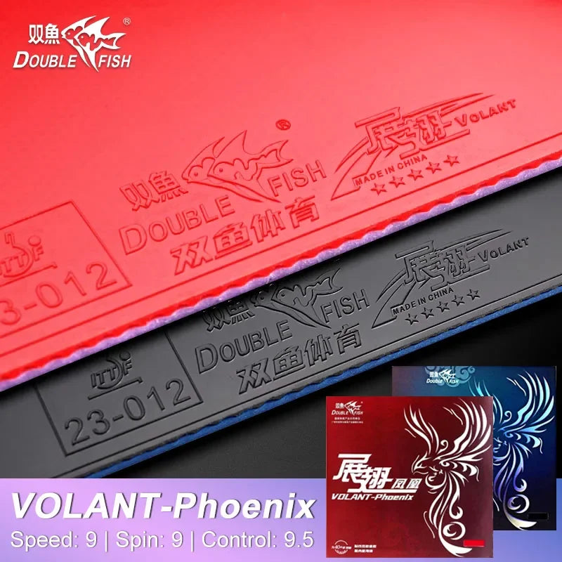 DOUBLE FISH VOLANT-Pheonix Table Tennis Rubber for Loop with Fast Attack Ping Pong Rubber with Pre-set Sponge