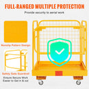 SucceBuy 1200lbs Forklift Safety Cage Folding Security Platform with Lockable Swivel Wheels Holds 1 to 2 Adults for Aerial Work