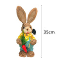 Cute Straw Rabbits Bunny Standing Decorations w/Carrots for Easter Party Home Garden Wedding Ornament Photo Props Crafts