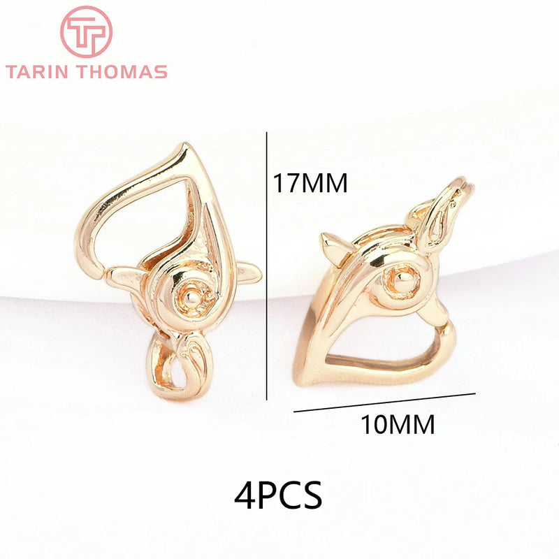 (3310) 15.6x9.6MM Hole 2MM 24K Gold Color Brass Lobster Clasps for Charms Pendants High Quality DIY Jewelry Making Findings