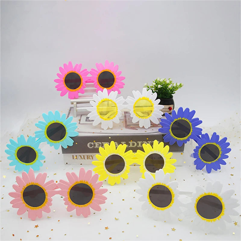 Sunflower Sunglasses Little Daisy Shape Sun Glasses Funny Party Decorative Eyeglasses Plastic Gathering Picnic Photography Props