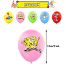 Cartoon Yellow Sponge-Bob Theme Party Supplies Disposable Tableware Plate Cup Tablecloths Balloons For Kids Birthday Baby Shower