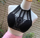 Sommerurlaub Strand Camis Lady Sexy Quasten Häkel-Camisole Frauen Sexy Quasten Bikini Camis weibliche Häkel-Neckholder Bikini-Tops