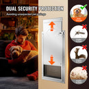 SucceBuy Pet Door Aluminum Frame with Lock and Flap System Weatherproof Doggy Door Easy to Install in Interior or Exterior Doors