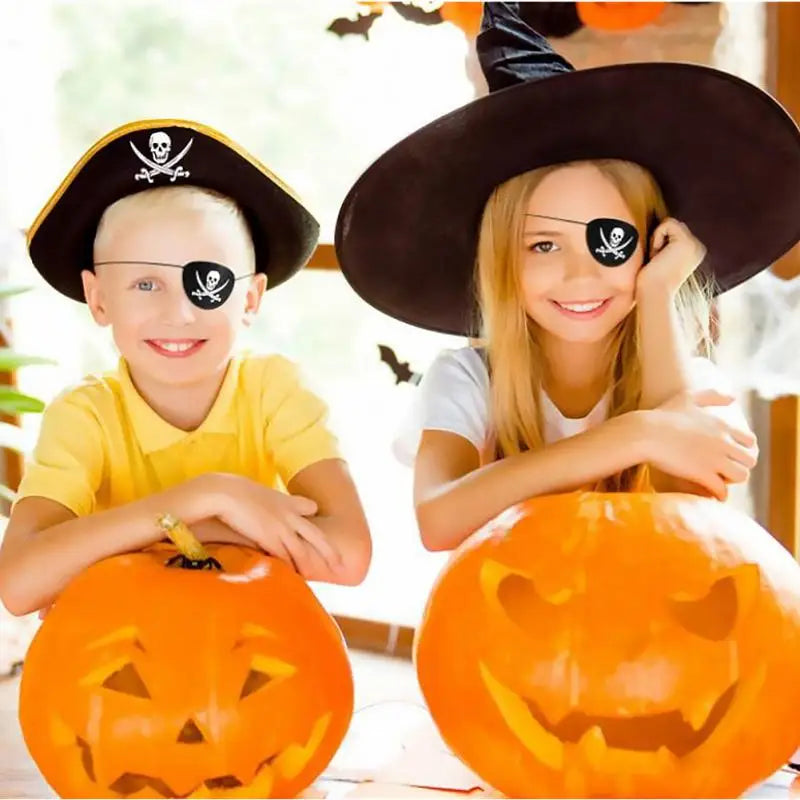 1/2Pcs Pirate Eye Patches Skeleton Eye Mask Felt One Eye Skeleton Captain Eye Patches Halloween Pirate Theme Party Decoration