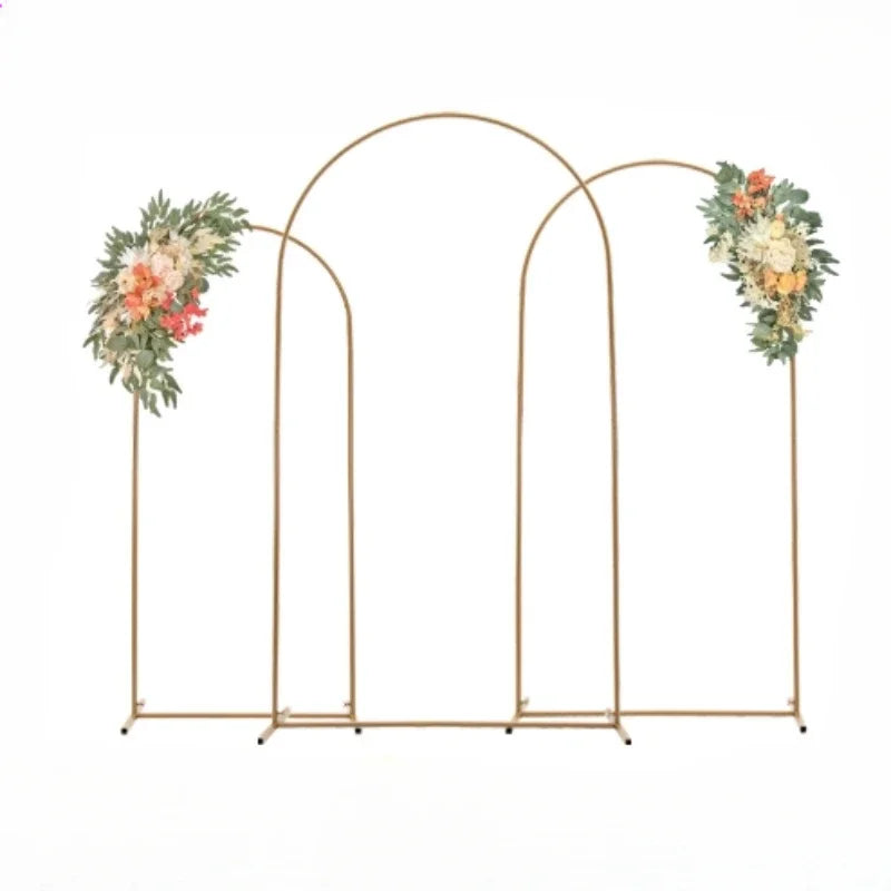 Golden Arch Frame Wedding Party Decoration Backdrop Stands Arched Round Tube Bracket Balloon Kit Display Background