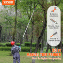 SucceBuy Manual Pole Saw Extendable Tree Pruner  Steel Blade for High Branches Trimming with Lightweight Aluminum Alloy Handle