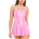 Womens Dresses Tank Dress Glossy Stretchy Sleeveless Solid Color Athletic Tennis Dress Nightwear Porno Clubwear Exotic Dresses