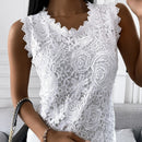 Sommer Elegante Blumen Spitzenweste Mode Damen Jacquard Ärmellose Tops Lässige Damen Vintage T-Shirt Camisole Halter Top 19312