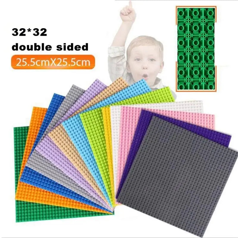 Classic Double Side Base Plate 32*32 16X32 Dots  Building Block Baseplate DIY Plastic Colorful Classic Brick Compatible Kids Toy