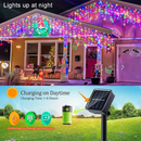 Solar Christmas Decoration Light String Outdoor waterproof Curtain Icicle Light Garden Eaves Decoration Fairy String Lights