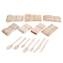 50 Pcs Wooden Kitchen Utensils Disposable Spoons/Forks/Cutters Dessert Tableware Wedding Party Picnic Kitchen Christmas Supplies