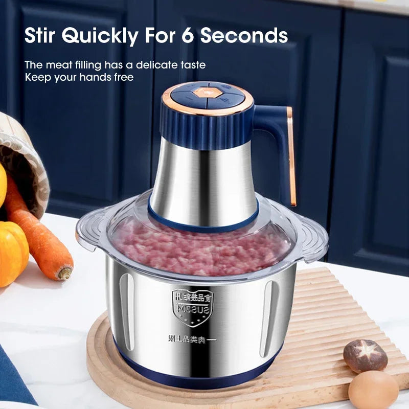 Electric Meat Grinder 5L Large Capacity 500W Electric Food Processor Multifunctional Meat and Vegetable Slicing Grinder Mincer