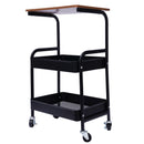 Bymaocar 3 Tier Mobile Laptop Printer Cart Table Rolling Scanner Rack Shelf Computer Desk Wheels Office Supplies Stand Holder