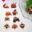 10pcs Cute Thanksgiving Turkey Food Metal Pendant Cartoon Alloy Charms DIY Necklace Bracelet Earrings Jewelry Keychain Accessory