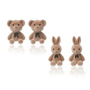 Fashion Korea Silver Needle Autumn and Winter Earrings Cute Flocking Rabbit Ear Studs Jewelry Bear Earrings for Women Girls 2023