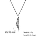 My Shape Palestine Map Pendant Necklaces for Women Men Stainless Steel Hollow Map Necklace Choker Chain Male Jewelry Wholesale