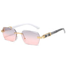 2024 Rimless Sunglasses Personality Square Frameless Ocean Lens Eyeglasses Gradient Gafas De Sol Women Men UV400 Shade Eyewear