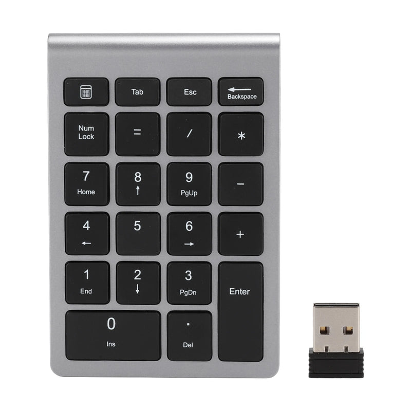 22Keys Numeric Keyboard 2.4G Wireless Mini Portable Ergonomic Design Digital Keyboard Numpad with USB Receiver for Office Laptop