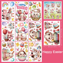 Easter Bunny Window Static Stickers Spring Flowers Living Room Window Glass Stickers Home Decorations Resurrection Day 2025