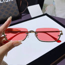Unisex Half Frame Square Premium Sunglasses Trendy and Personalized UV Resistant Travel Beach Walk The Show Shades Glasses