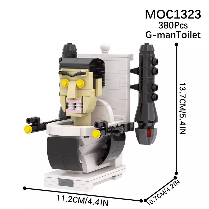 New Space Flying Saucer Skibidi Toilet Builing Blocks Camerman Titan TV Man Bricks DIY Figure Moddel Toys For Kids Birthday Gift