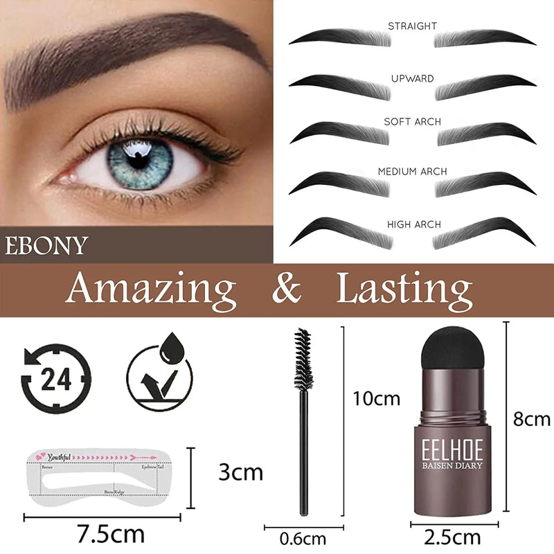 2023 Professional One Step Eyebrow Stamp Shaping Set Pen Waterproof Makeup For Women Perfect Eye Brows Stencil And Templates
