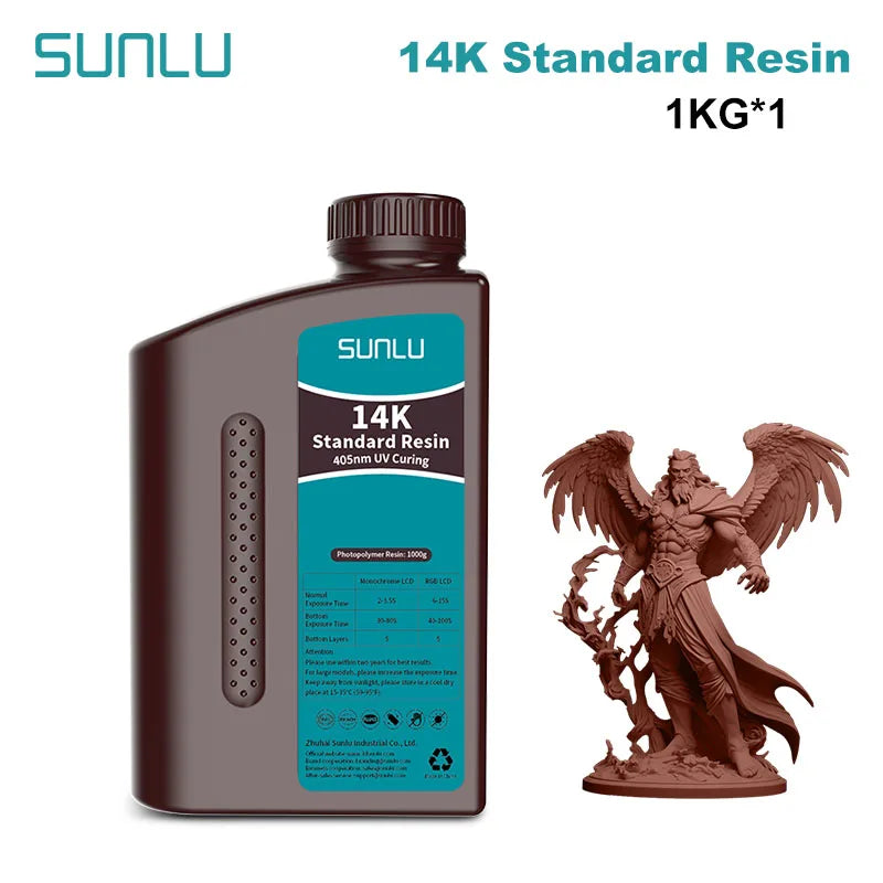SUNLU 14K High Precision Resin 405nm UV Resin 1KG For LCD 3D Printer Material For Fast Curing  405nm UV Photopolymer Resin