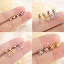 Neue 925er Silber Nadeln Minimal Ohrringe für Frauen Kristall Zirkon Kleine Huggie Dünne Knorpel Ohrring Mädchen Piercing Schmuck