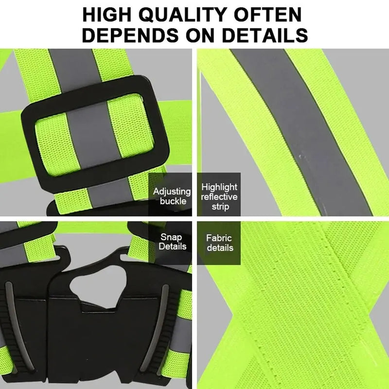 Highlight Reflective Straps Night Work Security Running Safety Adjustable Reflective Vest High Visibility Reflective Jacket