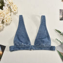 2025 Summer New Denim Sexy Vest Back Buckle Crop Top Tank Top Women Y2k Top