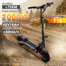 JOYOR T10 E-Scooter 2000W Dual Motor 60V18Ah Elektro-Tretroller mit starker Steigfähigkeit 10"Offroad-Reifen Hydraulische Bremse E-Scooter