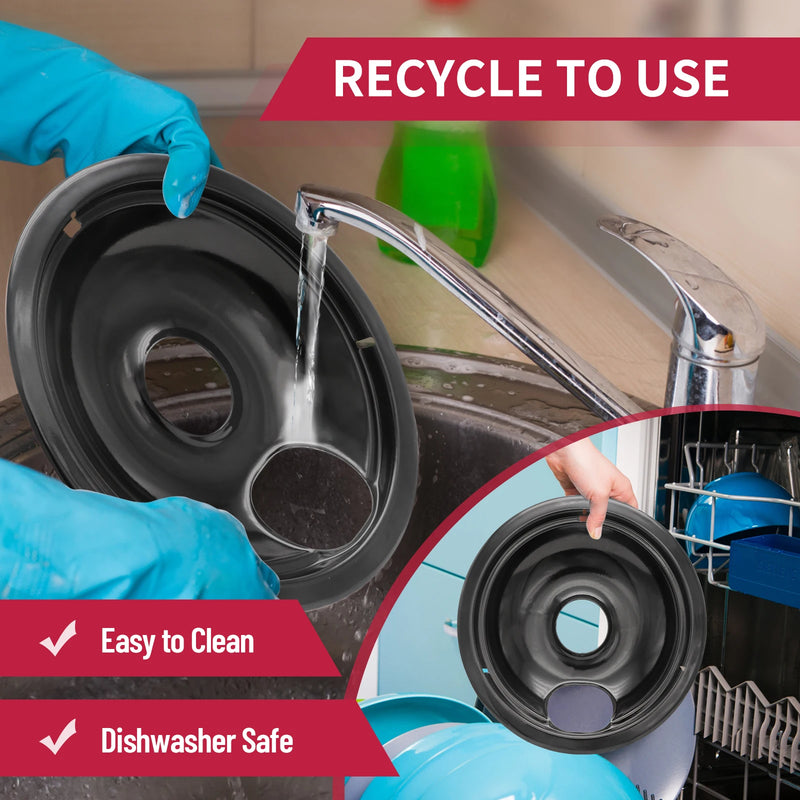 Stove Drip Pan for Electric Stove Top, Compatible with Frigidaire 10% Energy Save by Enamel Spraying Prevent Bending and Rust In