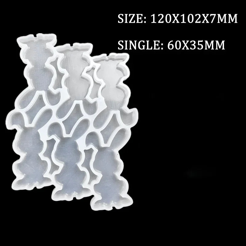 Hollow Heart Shape Silicone Lollipop Molds Bunny Rabbit Chocolate Candy Cheese Mould Valentine Day Easter Cake Decorating Tools