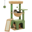 Cat Tree for Indoor Cats, Small Cat Tower with Large Cat Condo, Cat Scratching Posts, Cozy Cat Hammock and Cat Scratching Ladder