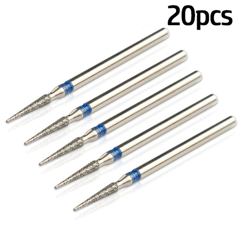 20pcs/Lot Diamond Milling Cutter for Manicure Nail Drill Manicure Machine Bit Accessories Cuticle Clean Mill Cutter Removing Gel