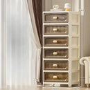 Home Storage Cabinet Bedside Table Stackable Plastic Cabinet Multi-layer Drawer Foldable Organizer Snack Toys Chest of Drawers