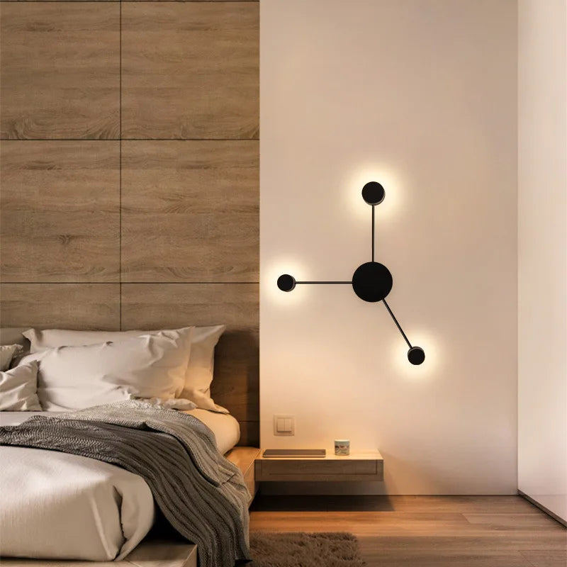 Nordic Modern Clock Wall Lamp Bedroom Bedside Living Room Dining Room Restaurant Hallway Entryway Led Lighting Home Decor Sconce