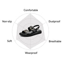 BeauToday Sandals Women Genuine Cow Leather Metal Detailed Ankle Buckle Strap Summer Beach Ladies Low Heel Shoes Handmade 38128
