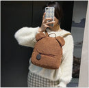 Cute Bear Plush Backpack Embroidered Name Autumn Winter Kids Outdoor Shoulder Bags Custom Personalized Children's Gift Bags